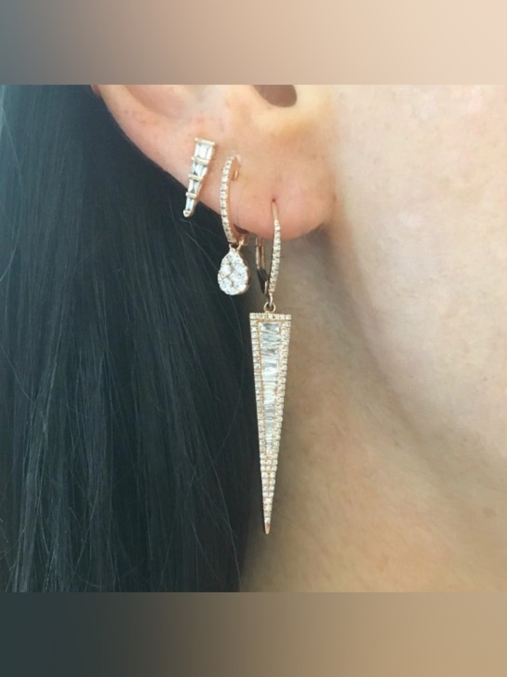 $4150 1.14 Carat 14K White Gold Dagger Earrings
